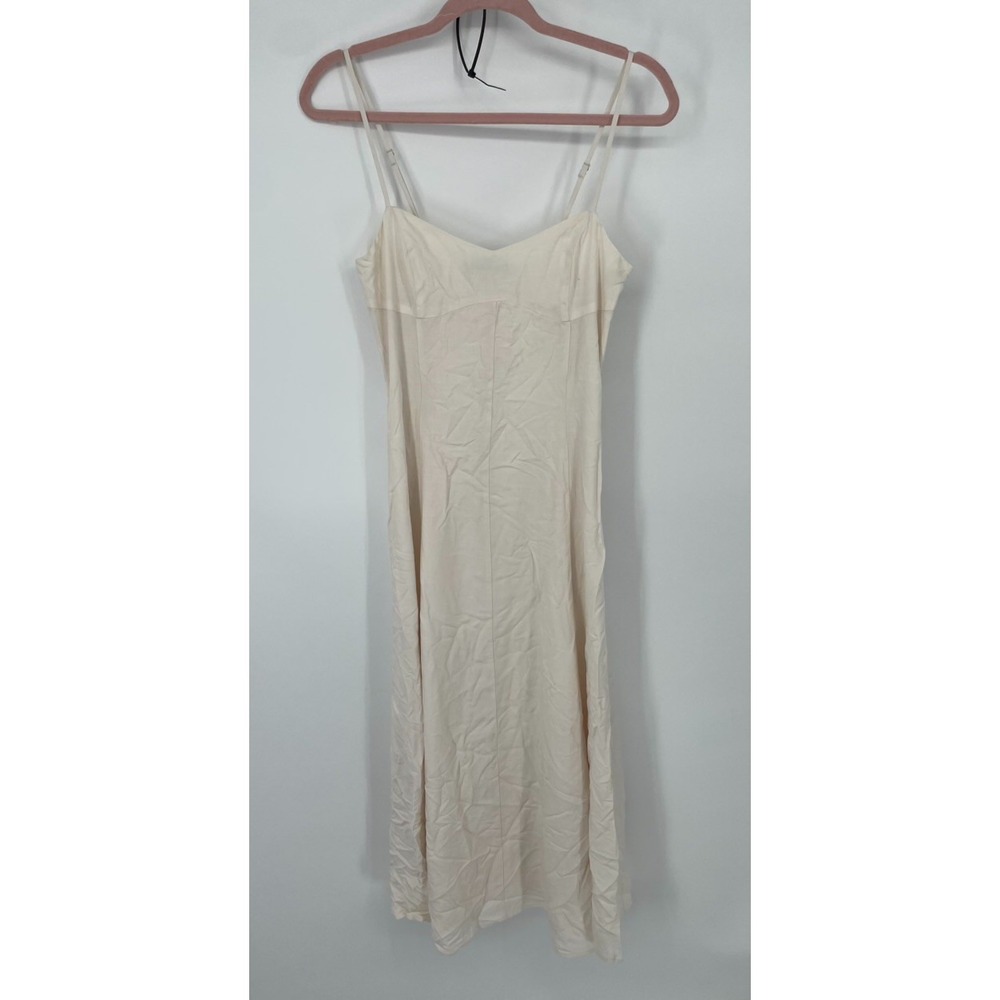 Dynamite Belle Maxi Dress Womens XS Beige Linen Blend Sweetheart Neck Preppy NWT